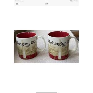 Starbucks Washington DC Capital USA Global Icon Series Mug Cup 16oz Set Of 2 HTF